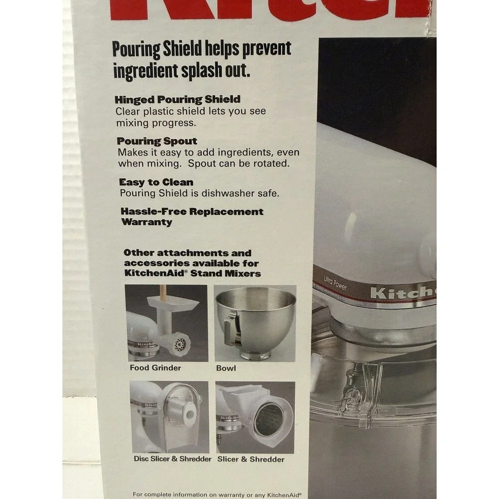 KitchenAid Mixer Bowl Pouring Shield: Model KPS2CL Made in USA  New Open Box